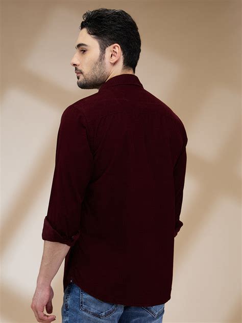Park Avenue Men Maroon Slim Fit Solid Casual Shirt – MyRaymond