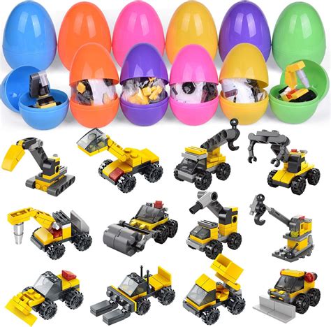 Buy 12 Pack Surprise Eggs Prefilled with Mini Construction Vehicles ...