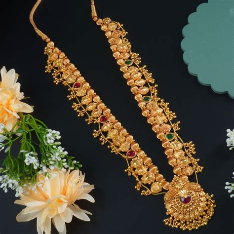 Gheru Kolhapuri Saaj Necklace Design Online With Gold Look-a-like Pend ...