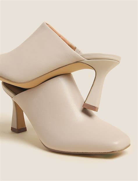 Buy Leather Square Toe Mule Court Shoes at Marks & Spencer