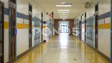 Empty High School Hallway