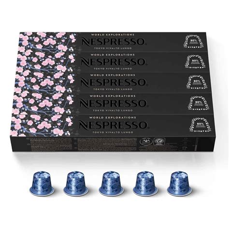Nespresso World Explorations Tokyo Lungo 5-bottle set (50 Pods) Origin ...