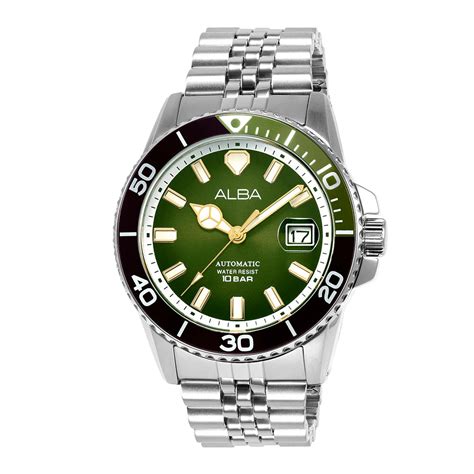 ALBA Dark Olive Dial Stainless Steel Analog Men's Watch AU4047X1 – Sai ...