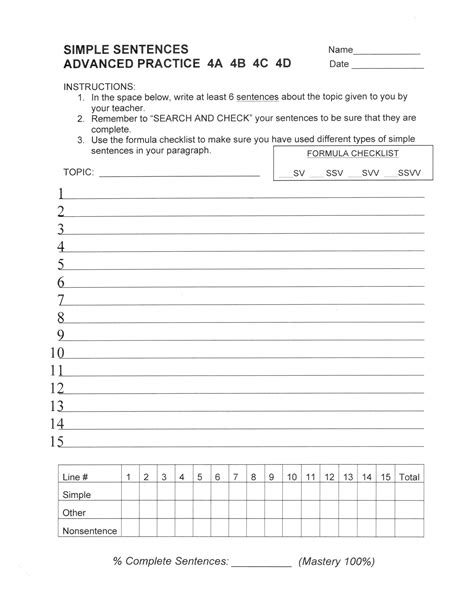 Fundamentals in the Sentence Writing Strategy | SIMville