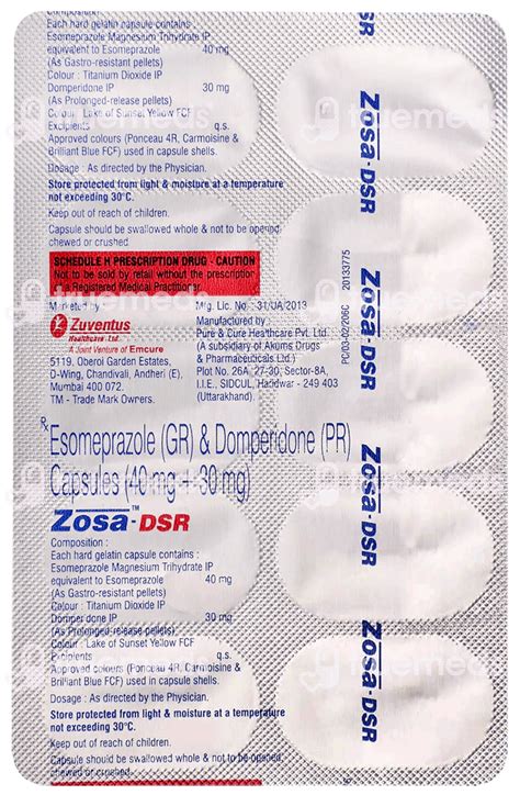 Zosa Dsr Capsules 10: Uses, Side Effects, Price & Substitutes