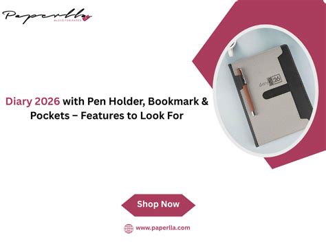 Diary 2026 with Pen Holder, Bookmark & Pockets – Features to Look For ...