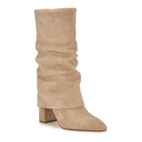 Nine West Francis Women's Block Heel Pointy Toe Dress Boots
