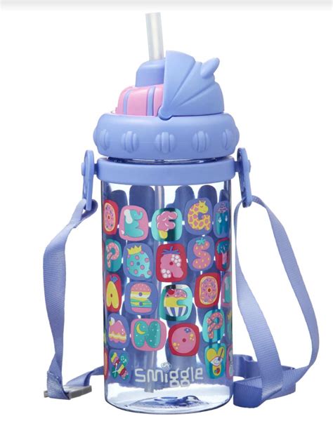 Smiggle Topsy Teeny Tiny Drink Bottle with Strap | Alphabet Print ...