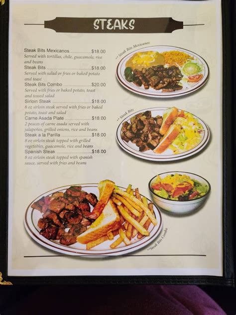 Menu at El Paisano Restaurant, San Angelo