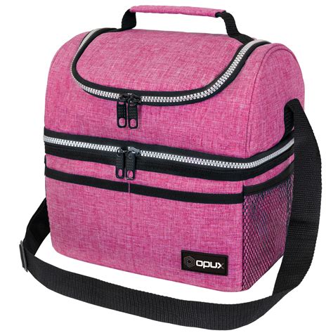 Insulated Dual Compartment Lunch Bag for Women, Ladies | Double Deck Reusable Lunch Box Cooler ...