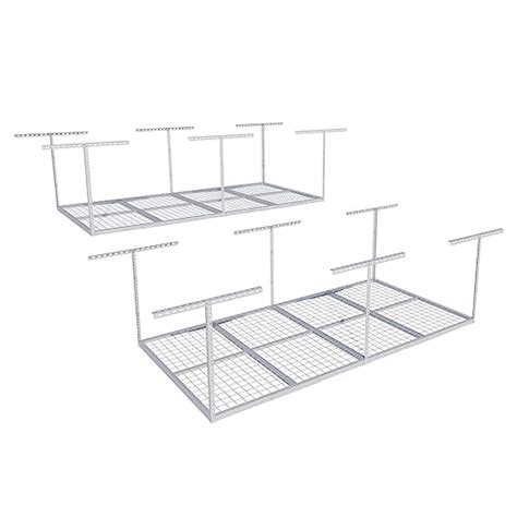 FLEXIMOUNTS 2-Piece Overhead Garage Storage Rack Set Adjustable Ceiling ...