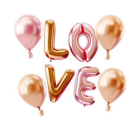 Romantic Love Balloons In Rose Gold And Pink For Valentines Day, Love ...