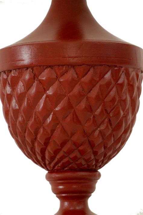 Scarlet Carved Wooden Table Lamp
