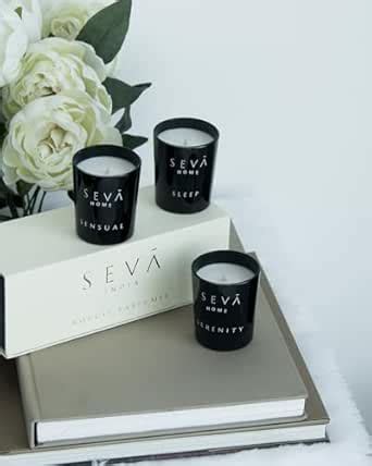 SEVA HOME The Vibes - Set of 3 - Small Candles | 12 Hours Long Burning ...