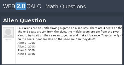 View question - Alien Question