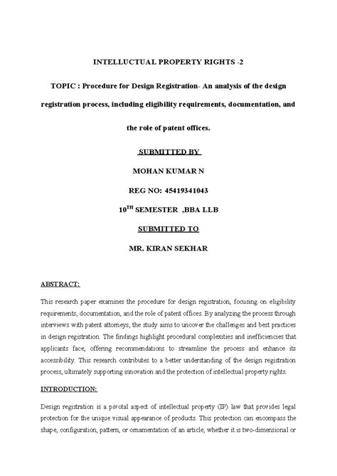 IPR 2 Draft - Law notes - INTELLUCTUAL PROPERTY RIGHTS - TOPIC ...