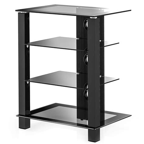 FITUEYES 4-Tier AV Media Stand Component Cabinet and Hi-Fi Rack Audio ...