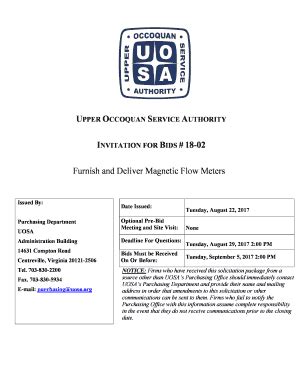 Fillable Online Furnish and Deliver Magnetic Flow Meters - UOSA Fax ...