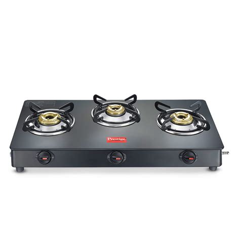 Prestige Magic plus Toughened Glass-Top 3 Brass Burner LPG Gas Stove ...