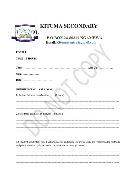 Image result for Chemistry Form 1 Tutorials