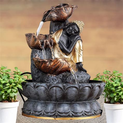 Welcome Home Decor Indoor Buddha Fountain, Decorative Water Lord Buddha ...