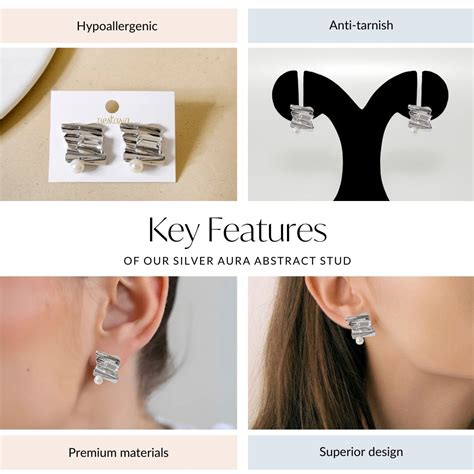 Jewellery Online - Premium Silver Aura Abstract Stud | Nestasia