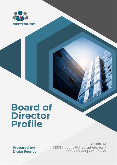 Free Board of Director Profile Template to Edit Online