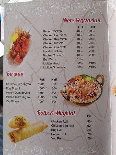Menu at Kukdu Ku, Allahabad