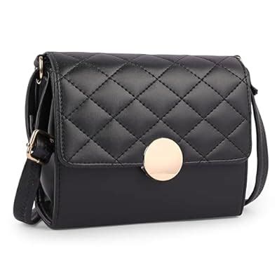 Buy ADISA Women's Girls Quilted Round Gold Sling Bag (SL5149-BLA) at ...