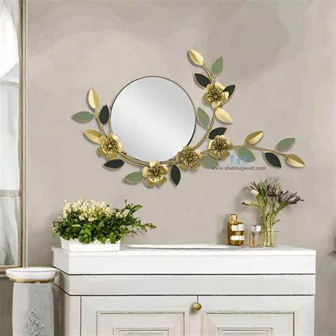 Jazzy Floral Gold And Black Wall Mirror