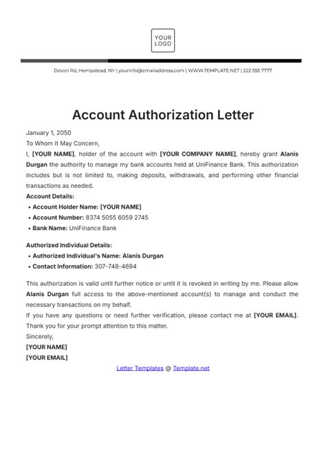 FREE Authorization Letter Templates & Examples - Edit Online & Download ...