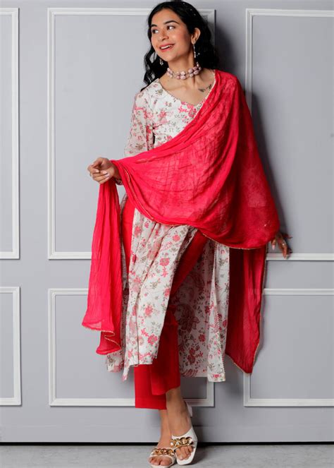 Veronica Floral Print Kurta Suit Set – Ocean Ethnic