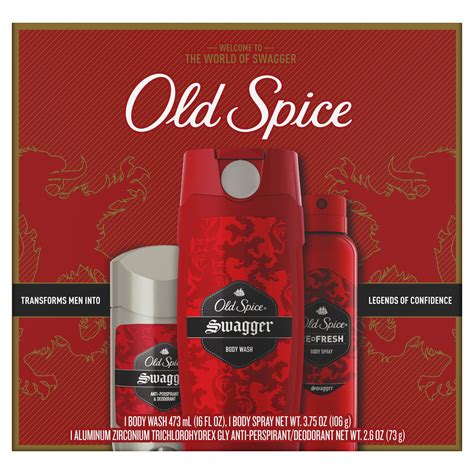 Old Spice Swagger Antiperspirant and Deodorant + Body Wash + Body Spray ...