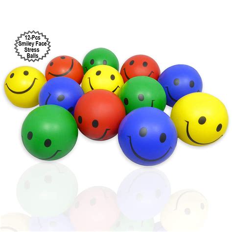 Buy Anapoliz Smiley Face Stress Balls 12 Pcs | 2.5” Inch Colorful Smile ...