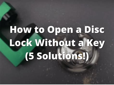 Image result for How to Open Disk Lock without Key