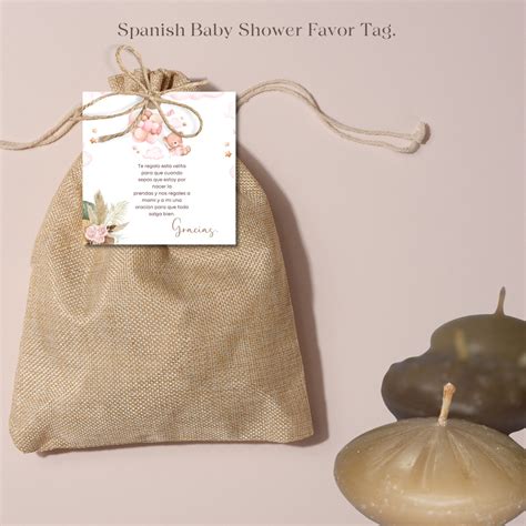 Spanish Baby Shower Favor Tags, Spanish Candle Favors Favor Tag ...