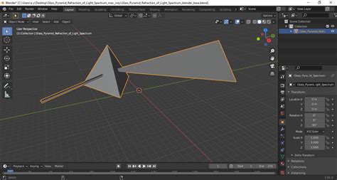 Glass Pyramid Refraction of Light Spectrum 3D | 3D Molier International
