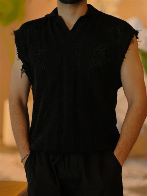 Crochet Shirt Tank - Black – URBAN NEEDS