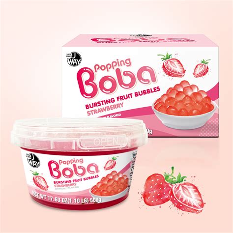 J WAY Bursting Popping Strawberry Boba Pearls, 6 Pack, 1.8oz - Walmart.com