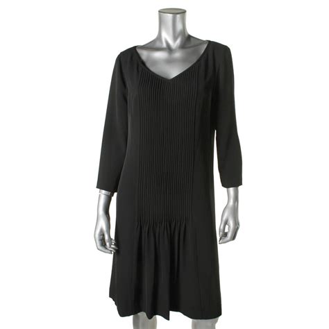Buy Jones New York Women's 3/4 Sleeve Pintuck Dress, Black, 10 at Amazon.in