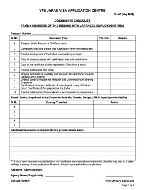 Japan Visa Application Checklist - Blank Fillable Template | Fill Out ...