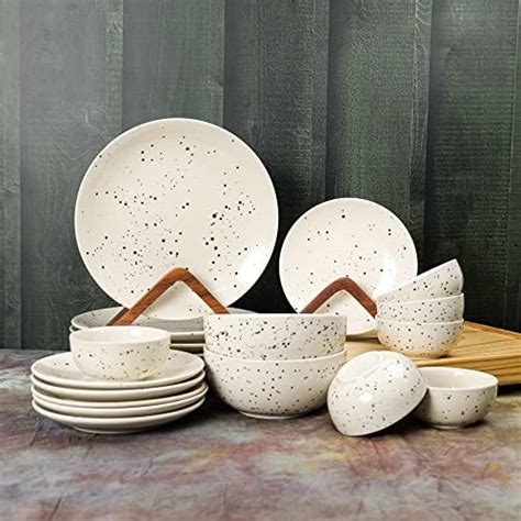 Seedlings India Stoneware Dinner Set - Set of 12, Multicolour, Solid ...