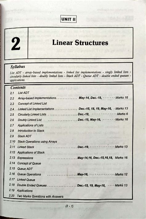 Data Structures and Algorithms: UNIT II - Linear Structures Syllabus ...