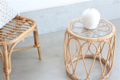 Rattanラウンドサイドテーブル JUGLAS | Riad Home