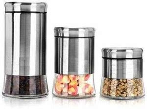 IndusBay Glass Tea Coffee & Sugar Container - 850 ml Price in India ...