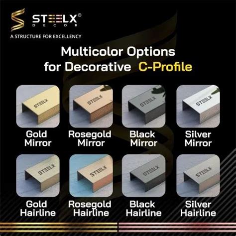 Stainless Steel PVD Coated Profiles - 10mm Stainless Steel U Profile ...