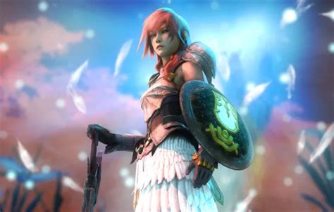 Wallpaper girl, sword, shield, Final Fantasy XIII, Lightning, Claire ...