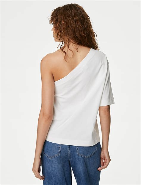 Buy Pure Cotton One Shoulder Top at Marks & Spencer