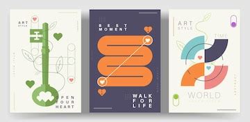 Love story poster abstract | Premium Vector