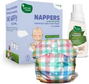 Mother Sparsh Nappers Free Size Cloth Diaper + 1 Hybrid Soaker Pad ...